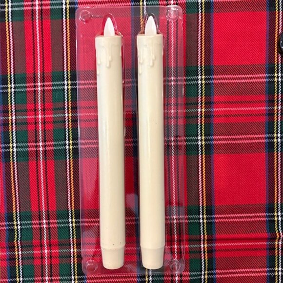 Luminara 9.75" Drip Taper Real Flame Set of 6 Ivory Candles - Picture 3 of 5